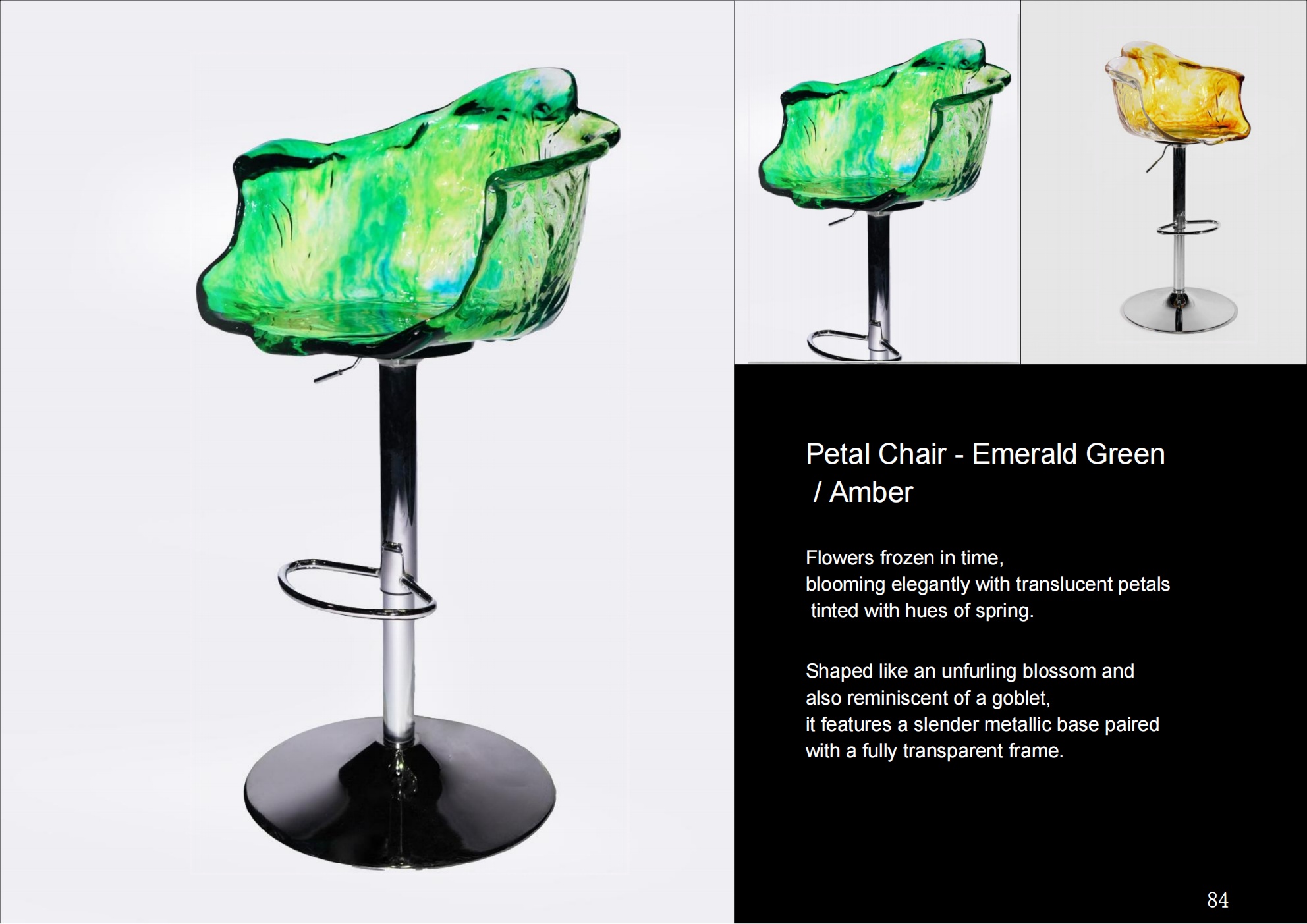 Petal Chair Emerald & Amber